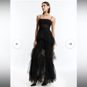 BCBG black tulle evening gown